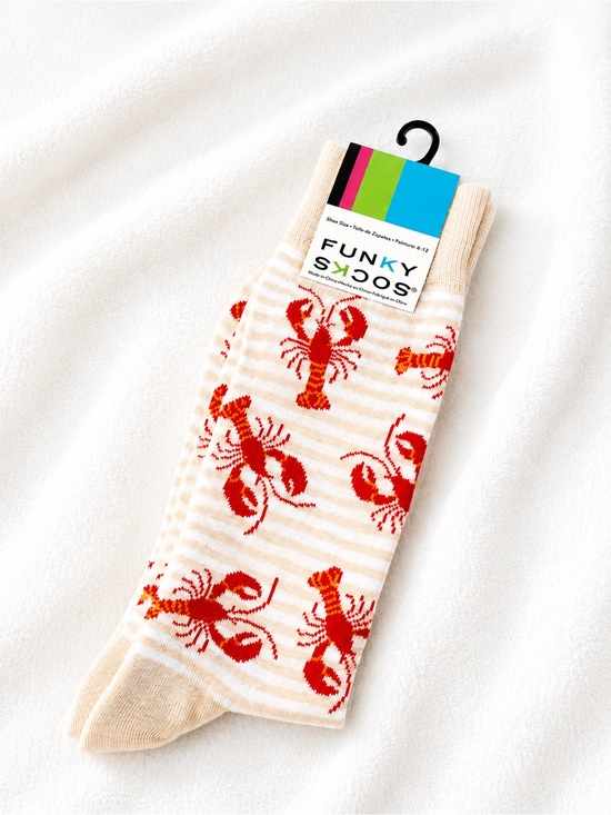 Centric Other - Funky Socks Lobster Print Crew Socks NWT Nautical Coastal Novelty